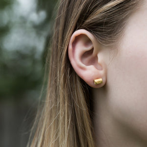 Rolled Wave Studs - Gold Plated Silver