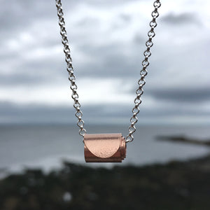 Rolled Wave Pendant - Rose Gold Plated Silver