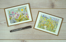 Load image into Gallery viewer, Set of Notecards - Machair &amp; Plantain by Angie Lewin
