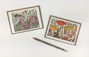 Set of Notecards - Lichen & Thrift by Angie Lewin