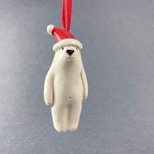 Load image into Gallery viewer, Santa Hat Bear Decoration
