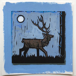 Red Deer Stag (blue)