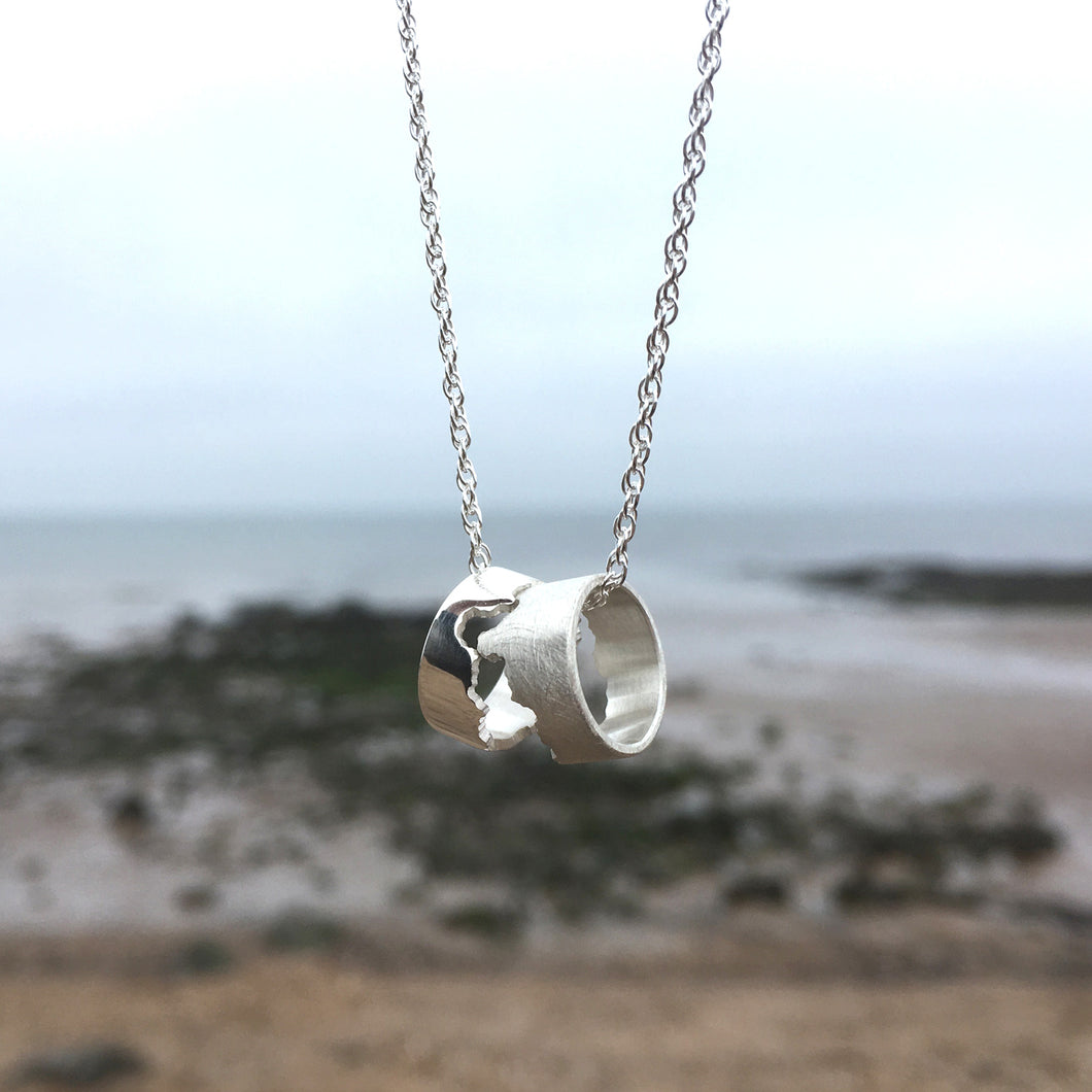 Scotland Coastline Hoop Necklace